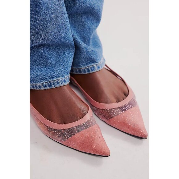 Free People Shoes - 🎉LAST CHANCE🎉 FREE PEOPLE Sheer Glitter Jules Flats / Cloud Pink